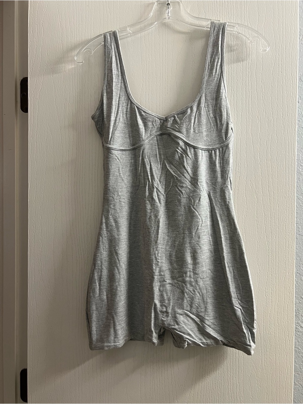 Oh Polly Light Gray Knit Top with Pink Tag Detail